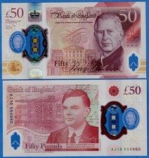 Great Britain UK England 50 Pounds 2023/2024 P-401 King Charles UNC Polymer picture