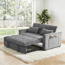 3&1 Convertible Sleeper Sofa Bed Velvet Pull Out Couch Adjustable Loveseat Futon picture