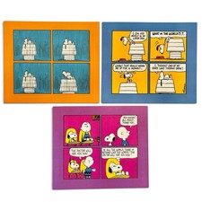 3 Vintage Hallmark Peanuts Comic Strip Greeting Cards Snoopy Charlie Brown picture