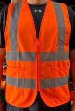 Crew Orange  High Visibility Safety Vest With 2 Pockets picture