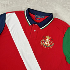 VTG Polo Ralph Lauren Polo Shirt Mens XL Colorblock Custom Fit Rugby 3 1967 EUC picture