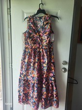 French Connection Women's Floral Print Twist Front Dress Size - Size: XLarge. picture