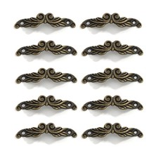 10 Pcs Antique Brass Decorative Pull Handle for Mini Jewelry Box Drawer Cabinet picture