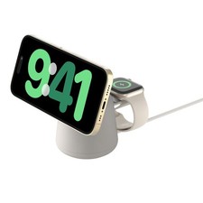Belkin BoostCharge Pro 2-in-1 Wireless Charging Dock with MagSafe 15W - Sand picture