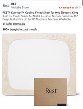 REST Evercool+ Cooling Fitted Sheet King 15” Deep Pocket Up to 18” Mattress picture