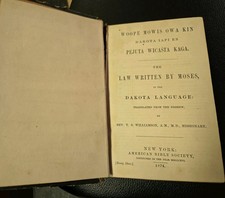 1874 ANTIQUE BIBLE in DAKOTA INDIAN LANGUAGE  AMERICANA RARE L@@K picture