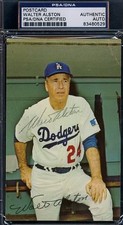 Walt Alston Psa/dna Signed Team Issued Postcard Autograph Authentic picture