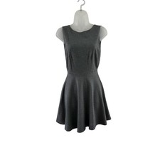 American Apparel Dress Womens Large Heather Gray Ponte Skater Open Back Mini Y2K picture