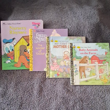 Vintage Children’s Book Lot of 4 Golden Books Disney Babies Precious Moments Far picture