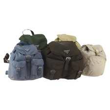 PRADA Backpack Nylon 5 Set Green Beige blue Auth 174972 picture