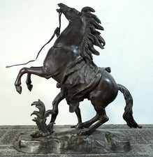 After Guillaume Coustou Marly Horse Bronze Sculpture Signed French Equestrian picture