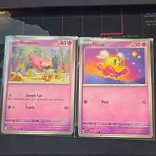 Nintendo Pokémon TCG Slowpoke 057/142 Flittle 068/142 2-Card Lot EN picture