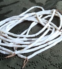 🔥Vintage Authentic White Quahog Wampum Rare Craft Jewelry Beads- Strand of 40 picture