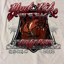 Vtg 2012 Black Bike Week Myrtle Beach SC Event Only Graphic Tee Rare picture