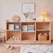 Montessori Shelf 6-Section Wooden Storage Cabinet, Movable Side Panels picture