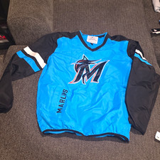 G-III Miami Marlins MLB Blue/Black/White Pullover Jacket Size S picture