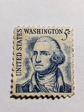 1967 George Washington Five Cent  Blue United States Postage Stamp picture