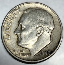 1949 S Roosevelt Dime 90% Silver Circulated San Francisco US Coin - 5301 picture