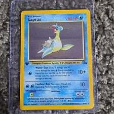 Wizards Pokemon Fossil Lapras 10/62 Unlimited Holo Rare EN 1999 1st Edition picture