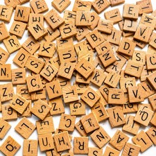 Vintage Genuine 1982 SCRABBLE DELUXE Letter Tile Natural Wood Replacement Pieces picture