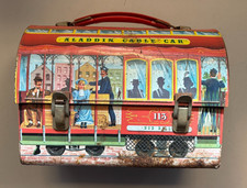 Vintage 1962 Aladdin Cable Car Dome Metal Lunch Box San Francisco No Thermos picture