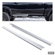 ALMULOO Classic Rocker Panel Compatible 2009-2018 Ram 1500 Silvery Alloy Steel 1 picture