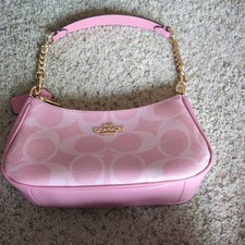 COACH Teri Shoulder Bag In Signature Canvas Powder Pink CAL51 Outlet NEW picture