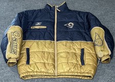 St Louis Rams Puffer Jacket Mens XXL NFL Full Zip Up Reebok Vintage 90s Sports picture