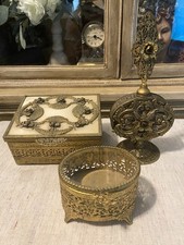 Vintage 3piece ornate Stylebuilt Rose Ornalu pieces  picture