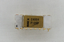 INTEL C4004 Processor Vintage White Ceramic Gold 4004 CPU Chip G2U picture