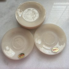 Fire King Ivory St. Denis Oven Ware Saucers (7) picture