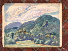 Adele Watson 1928 Modernist Nude Figures Landscape Painting 22x30 picture