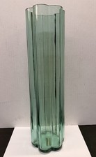 Vtg MCM Jens Quistgaard Dansk Finland Scalloped Seafoam Green Glass Vase 13 5/8