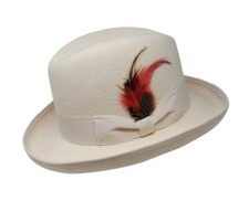 Homburg Style Godfather Men's Hats 100% Wool Felt DIFFERENT TOUCH picture