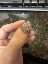 10k White Gold Antique Diamond Ring with Accent Diamonds Size 7 picture