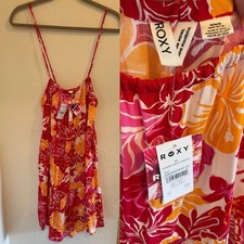 NWT Roxy Women’s Evening Breeze Tropical Floral Beach Swim Coverup Resort Vacay picture