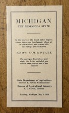 EARLY 1930 State Of Michigan Promotional And Informational Booklet picture