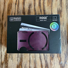 Ridge Wallet MagSafe Compatible Slim Minimalist Card Holder Purple Logo picture