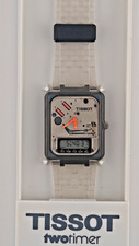 Tissot TwoTimer Skeleton Transparent - D374 - NOS Full Set Vintage 1980s RARE picture