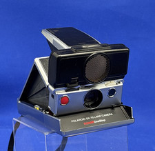 Vintage Polaroid SX-70 Land Camera Sonar OneStep Black Folding SLR Autofocus USA picture