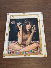 Vtg Sharon Niles Signed Oil on Canvas Board Painting Titled Broken Kaleidoscope picture