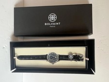 Bolvaint Paris Mallory Noir Ash Silver Mens Luxury Watch Black Croc Leather New picture
