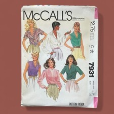 McCall's Sewing Pattern 7931 Blouse w Variations Sz 14 FF Uncut 1982 picture