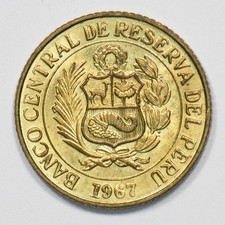 Peru 1967 National Arms 10 Centavos P151092 picture