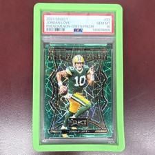 Panini 2024 Select Jordan Love Packers Phenomenon Green Prizm #23 4/5 PSA 10 picture