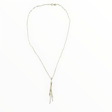 Vintage 10K White Gold Tassel Pendant Necklace 16.5