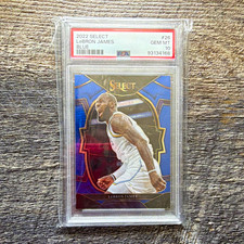 2022-23 Panini Select Concourse LeBron James Lakers Blue #26 PSA 10 picture
