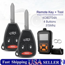 2 For 2005 2006 2007 Chrysler 300 Remote Key Fob 4 Button + Programming Tool Kit picture