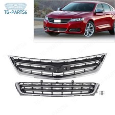 Black&Chrome Front Upper&Lower Grille Set For 2014-2020 Chevrolet Chevy Impala picture
