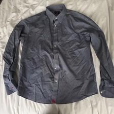 UNTUCKit Wrinkle Free Pio Cesare Button Up Shirt Men’s Slim Fit Size L Blue picture